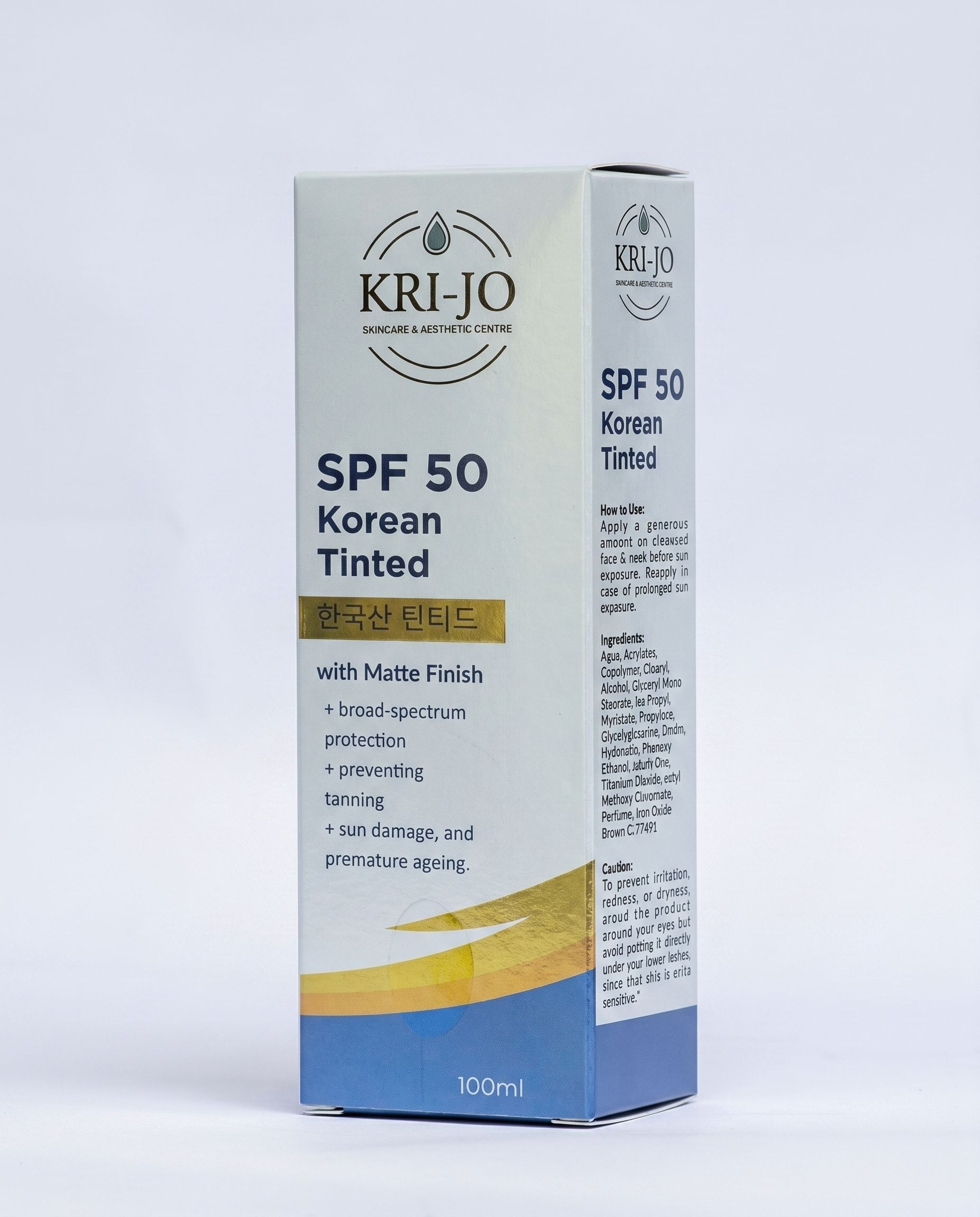 SPF 50 Korean Tinted Sunscreen with matte finish